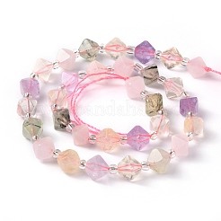 Natural Amethyst & Citrine & Rose Quartz & Prehnite & Quartz Crystal Beads Strands&nbsp;G-Z014-14
