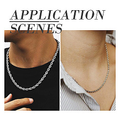 3Pcs 3 Size 304 Stainless Steel Twist Rope Chains Necklaces Set for Men Women&nbsp;STAS-TA0004-82