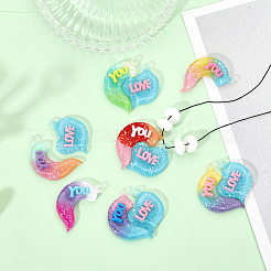 14 Sets 7 Colors Gradient Color Opaque Resin Pendants&nbsp;RESI-CA0001-45