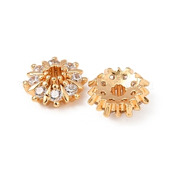 Brass Micro Pave Clear Cubic Zirconia Bead Caps&nbsp;KK-T082-07G