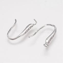Brass Micro Pave Cubic Zirconia Stud Earring Findings&nbsp;ZIRC-F052-26P