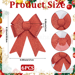 Christmas PVC Glitter Bowknot&nbsp;AJEW-SP0003-72A-01