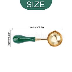 Wooden Handle Wax Sealing Stamp Melting Stainless Steel Spoon&nbsp;TOOL-WH0018-56LG