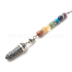 Chakra Theme Gemstone Drowsing Pendulum&nbsp;PALLOY-JF01520