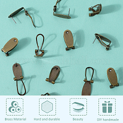 30Pcs Brass Stud Earring Findings&nbsp;FIND-SP0002-95