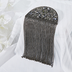 2Pcs Felt with Rhinestones Tassel Epaulettes&nbsp;DIY-FH0011-13B