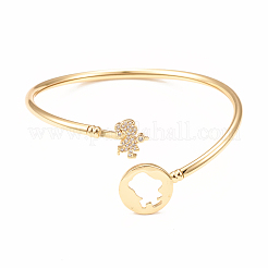 Rack Plating Brass Micro Pave Cubic Zirconia Bangles&nbsp;BJEW-E071-16G-02