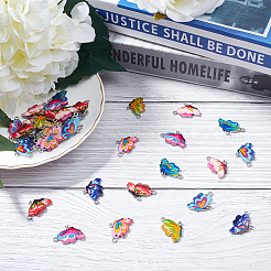 Printed Alloy Enamel Pendants&nbsp;PALLOY-SC0002-37