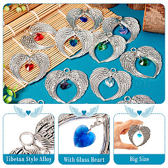 12Pcs 12 Colors Tibetan Style Alloy Big Pendants&nbsp;FIND-TA0004-24