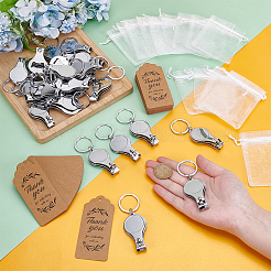 60Pcs Stainless Steel Nail Clipper Keychains&nbsp;KEYC-WA0001-03