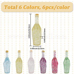60Pcs 6 Colors Dummy Bottle Transparent Resin Cabochon&nbsp;RESI-SC0036-42