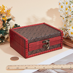Rectangle Wood & PU Leather Jewelry Boxes&nbsp;CON-CL0001-14B