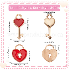 60Pcs 2 Styles Alloy Enamel Pendants&nbsp;ENAM-SC0005-25
