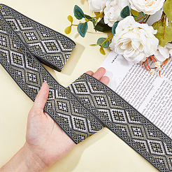 Polyester Jacquard Rhombus Ribbons&nbsp;OCOR-WH0082-141B