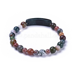 Natural Indian Agate Stretch Bracelets&nbsp;BJEW-F395-C01