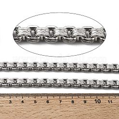 7MM 304 Stainless Steel Textured Box Chain Necklaces&nbsp;NJEW-P358-01P