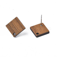 Walnut Wood Stud Earring Findings&nbsp;MAK-N033-004