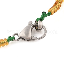 Natural Prehnite Nuggets Beaded Necklaces&nbsp;NJEW-P312-01P