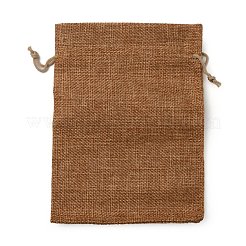 Polyester Imitation Burlap Packing Pouches Drawstring Bags&nbsp;ABAG-PH0001-33A