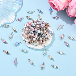 100Pcs 10 Colors Baking Paint Glass Pearl Connector Charms&nbsp;PALLOY-YW00097