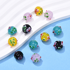 12Pcs 4 Colors Handmade Lampwork Bumpy Beads Strands&nbsp;LAMP-YW0001-36
