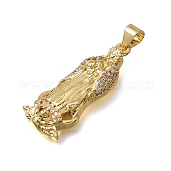 Brass Micro Pave Clear Cubic Zirconia Pendants&nbsp;CU-CBA637A-07G-A