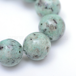 Natural Sesame Jasper/Kiwi Jasper Bead Strands&nbsp;X-G-R345-10mm-12