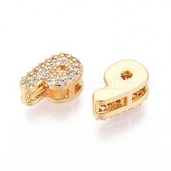 Brass Micro Pave Clear Cubic Zirconia Beads&nbsp;KK-T071-17G-P