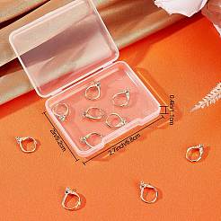 10Pcs Brass Cubic Zirconia Leverback Earring Findings&nbsp;KK-BBC0003-91