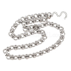 8MM 304 Stainless Steel Twisted Ring Link Chain Necklaces&nbsp;NJEW-Z105-04P-04