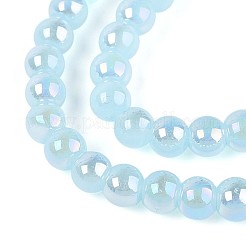 Electroplate Imitation Jade Glass Beads Strands&nbsp;GLAA-T032-J4mm-AB04
