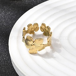 5Pcs 304 Stainless Steel Open Cuff Rings for Women&nbsp;RJEW-K313-11G