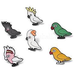 12Pcs 6 Styles Parrot Enamel Pins&nbsp;JEWB-CJ0003-72