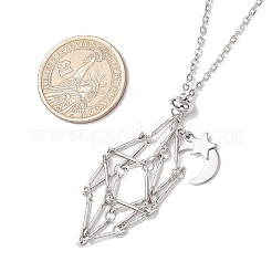 304 Stainless Steel Empty Macrame Pouch Star Moon Pendant Cable Chain Necklace Making&nbsp;NJEW-JN05281-02