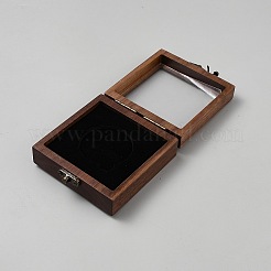 Square Wooden Bangle Storage Boxes with Clear Window&nbsp;CON-WH0099-46