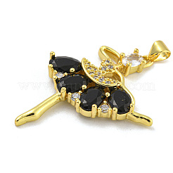 Rack Plating Brass Micro Pave Cubic Zirconia Pendants&nbsp;KK-G513-94G-03