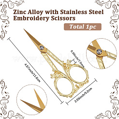 Zinc Alloy with Stainless Steel Embroidery Scissors&nbsp;AJEW-SC0004-33G