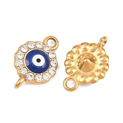 304 Stainless Steel Crystal Rhinestone Connector Charms&nbsp;STAS-G398-24G-01