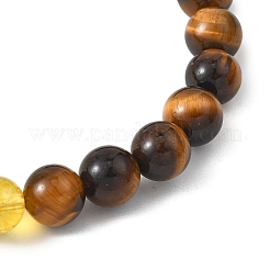 Natural Dyed & Heated Quartz Crystal & Tiger Eye Beads Bracelets&nbsp;BJEW-JB12839