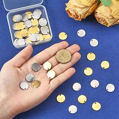 60Pcs 2 Colors Ion Plating(IP) 304 Stainless Steel Charms&nbsp;STAS-FS0002-09