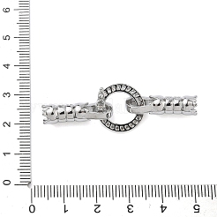 Ring Brass Micro Pave Clear Cubic Zirconia Fold Over Clasps&nbsp;KK-Z143-12P