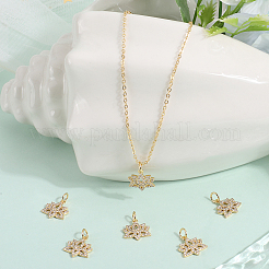 6Pcs Brass Micro Pave Clear Cubic Zirconia Charms&nbsp;ZIRC-BBC0002-18