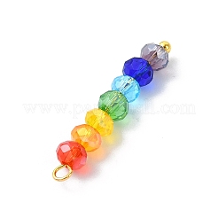 2Pcs Rainbow Color Faceted Glass Pendants&nbsp;PALLOY-JF02525-01S