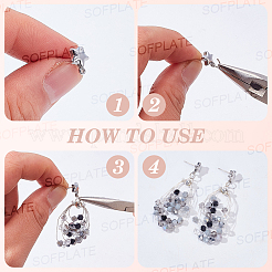 40Pcs 2 Colors Star Alloy Stud Earring Findings&nbsp;FIND-SP0005-60C