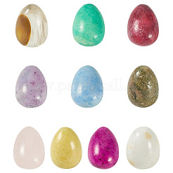 10Pcs Natural & Synthetic Gemstone Egg Display Decorations&nbsp;G-TA0003-43