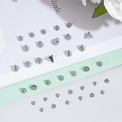 90Pcs 3 Styles Stainless Steel Ear Nuts&nbsp;STAS-BBC0006-42