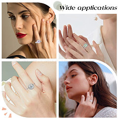DIY Blank Half Round Dome Finger Ring Making Kit&nbsp;DIY-SC0021-15
