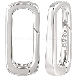 925 Sterling Silver Spring Gate Rings with Double Sided Suede Fabric Silver Polishing Cloth&nbsp;STER-BBC0009-26