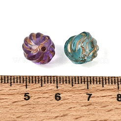 Baking Paint and Golden Metal Enlaced Glass Beads&nbsp;GL-CBA1477-20