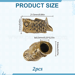 2Pcs Brass European Beads&nbsp;KK-HY0004-63AG